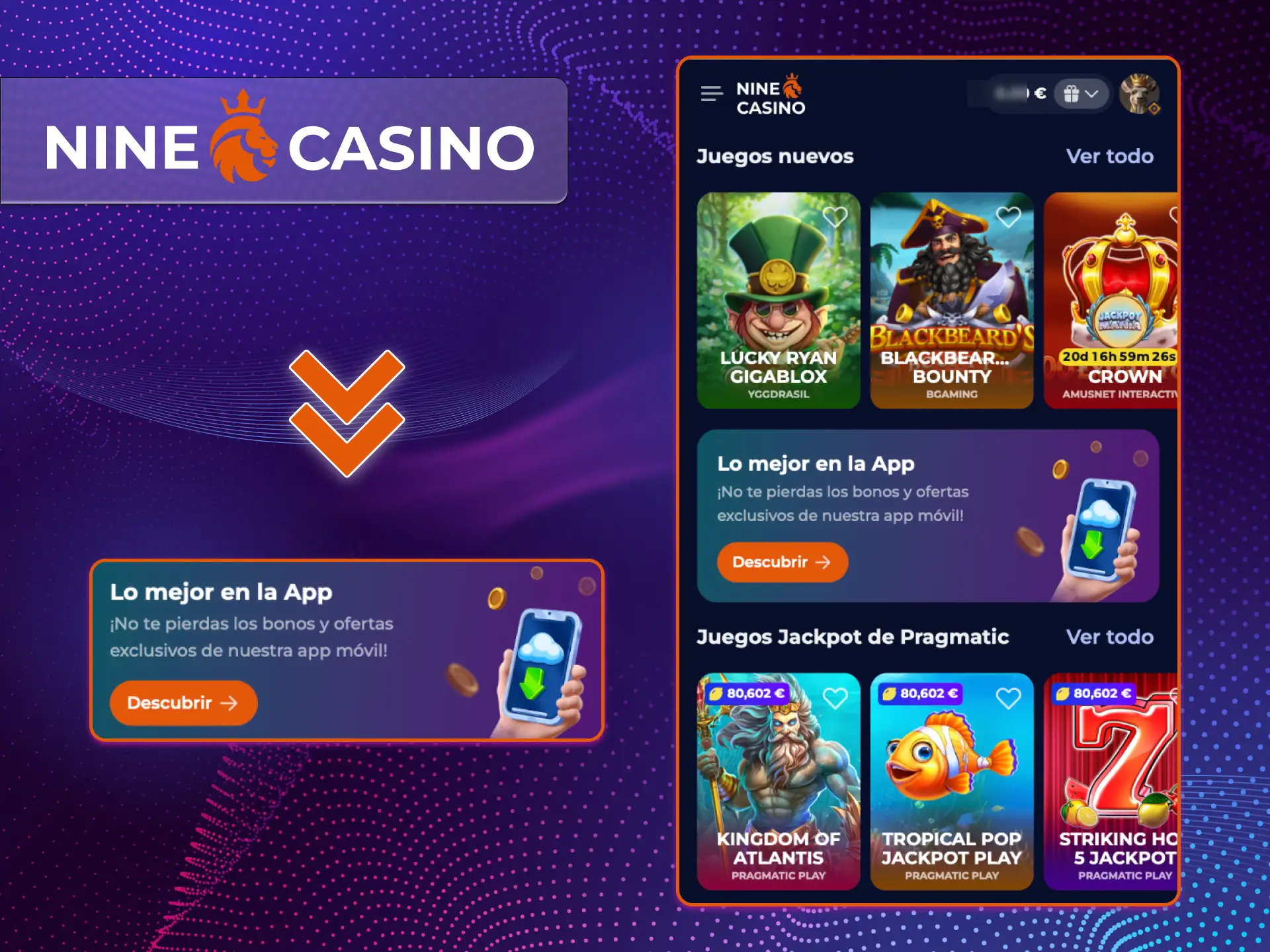 No olvides actualizar tu aplicación de casino en línea Nine Casino.