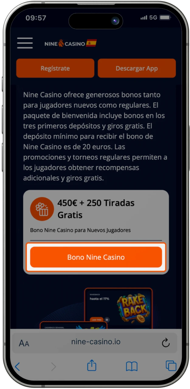 Obtenga su bono de bienvenida en el casino en línea Nine Casino.
