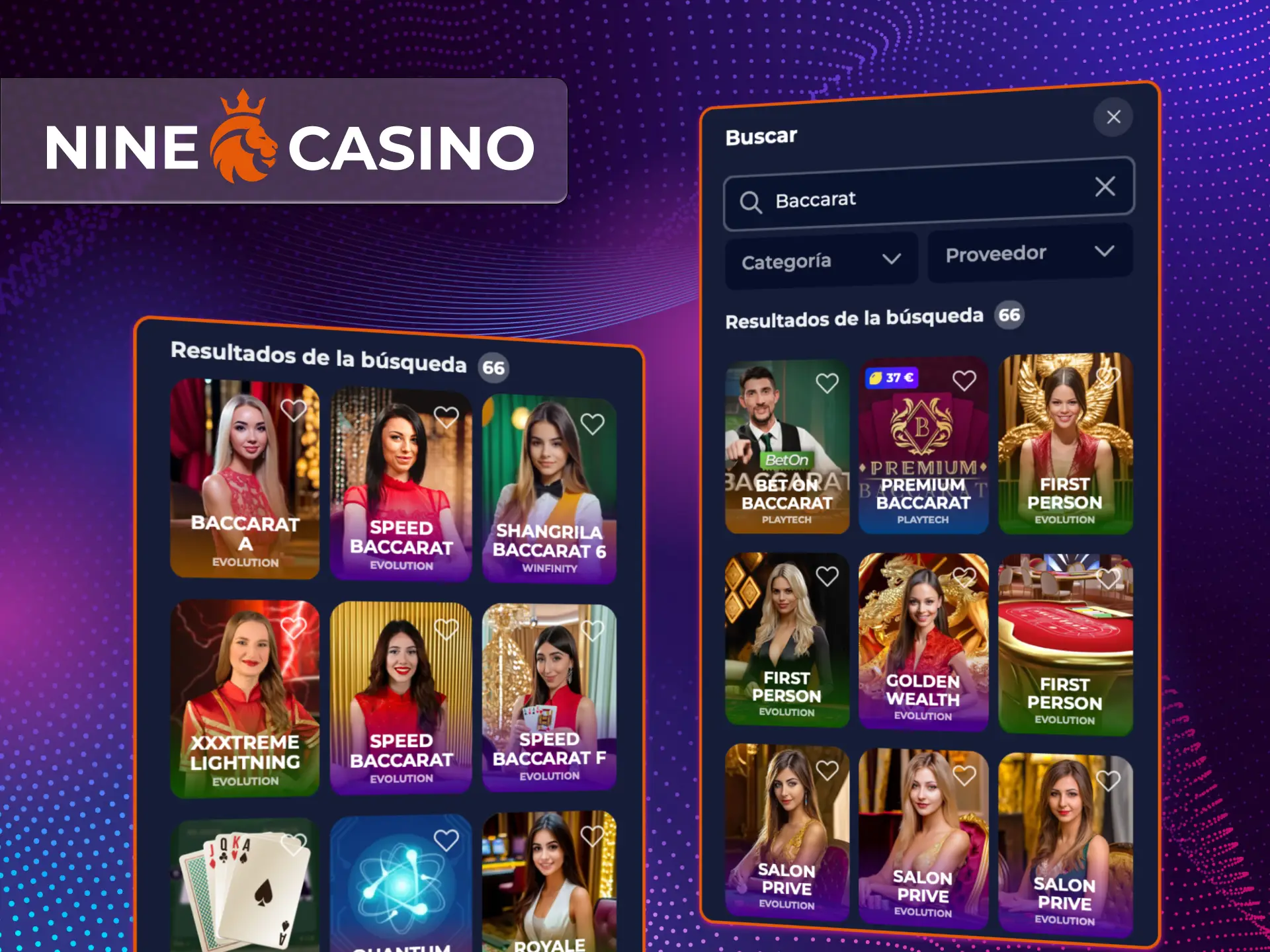 Juega al baccarat en el sitio web del casino en línea Nine Casino y retira tus ganancias.