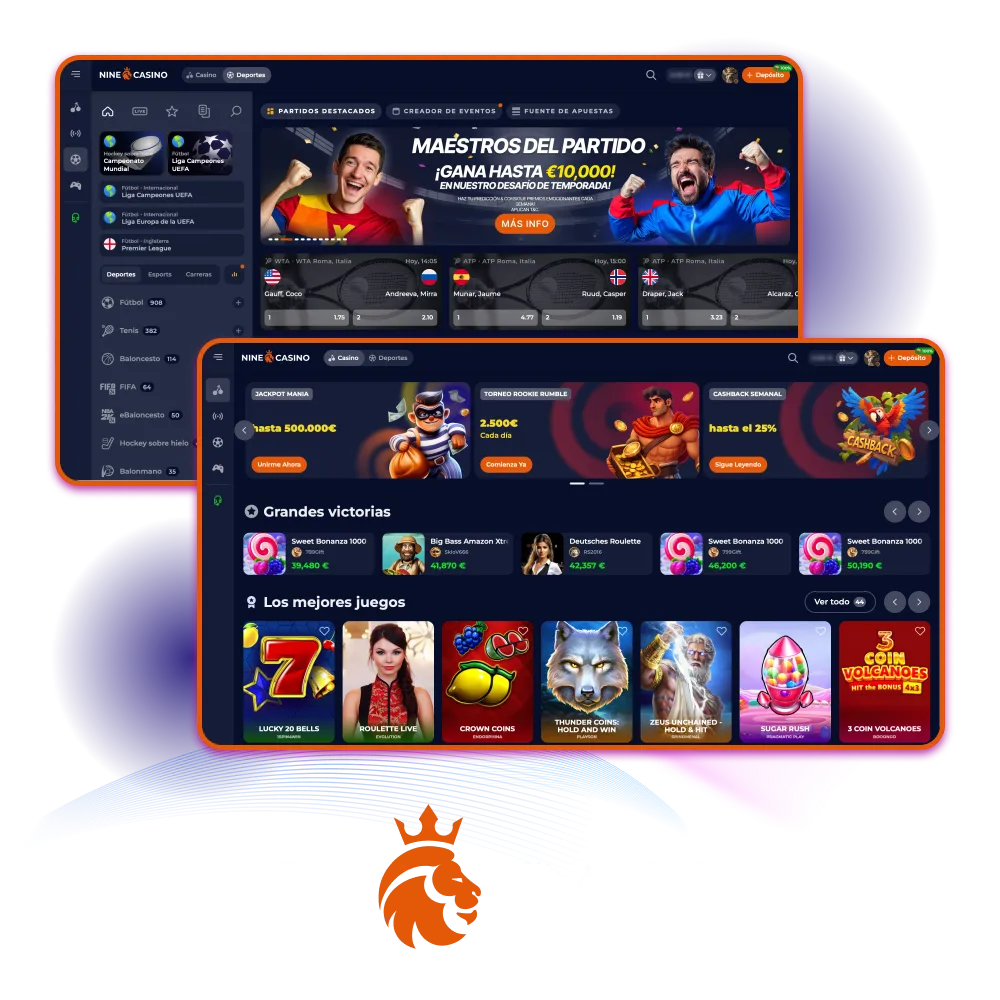 El casino en línea Nine Casino ofrece a sus jugadores una amplia gama de juegos de casino y apuestas deportivas.