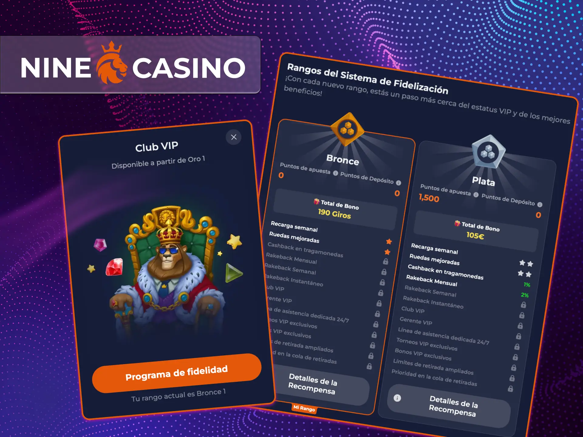 Sea parte del club VIP del casino en línea Nine Casino.